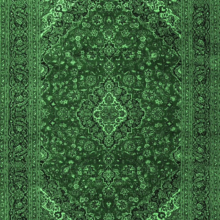Machine Washable Persian Emerald Green Traditional Area Rugs, wshtr2405emgrn