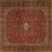 Square Persian Brown Traditional Rug, tr2406brn