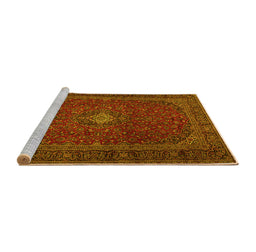 Sideview of Machine Washable Persian Yellow Traditional Rug, wshtr2406yw