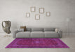 Machine Washable Persian Purple Traditional Area Rugs in a Living Room, wshtr2406pur