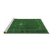 Sideview of Machine Washable Persian Emerald Green Traditional Area Rugs, wshtr2406emgrn