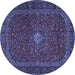 Round Persian Blue Traditional Rug, tr2406blu