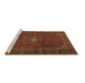 Sideview of Machine Washable Persian Brown Traditional Rug, wshtr2406brn