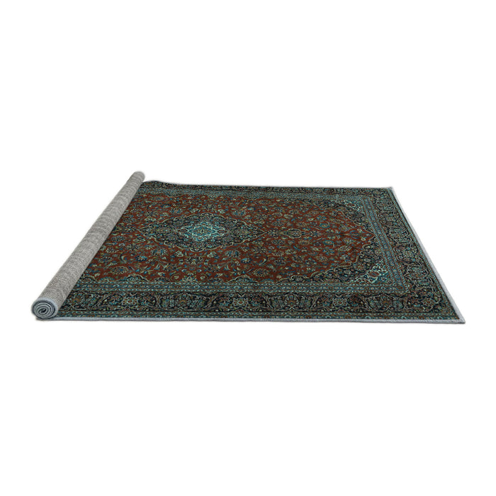 Sideview of Machine Washable Persian Light Blue Traditional Rug, wshtr2406lblu