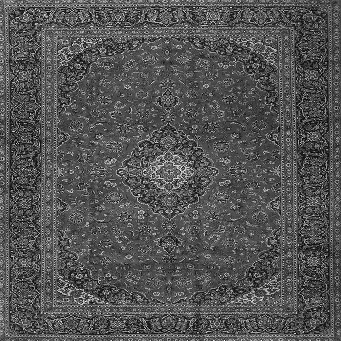 Round Machine Washable Persian Gray Traditional Rug, wshtr2406gry