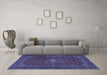 Machine Washable Persian Blue Traditional Rug in a Living Room, wshtr2406blu