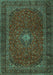 Machine Washable Persian Turquoise Traditional Area Rugs, wshtr2406turq