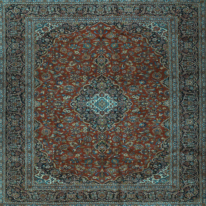 Square Machine Washable Persian Light Blue Traditional Rug, wshtr2406lblu