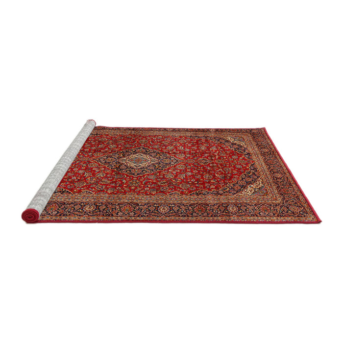 Sideview of Machine Washable Traditional Rust Pink Rug, wshtr2407
