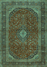 Medallion Turquoise Traditional Rug, tr2407turq