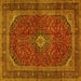 Square Medallion Yellow Traditional Rug, tr2407yw