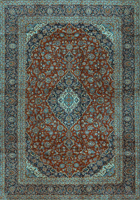 Medallion Light Blue Traditional Rug, tr2407lblu