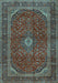 Medallion Light Blue Traditional Rug, tr2407lblu