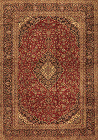 Medallion Brown Traditional Rug, tr2407brn