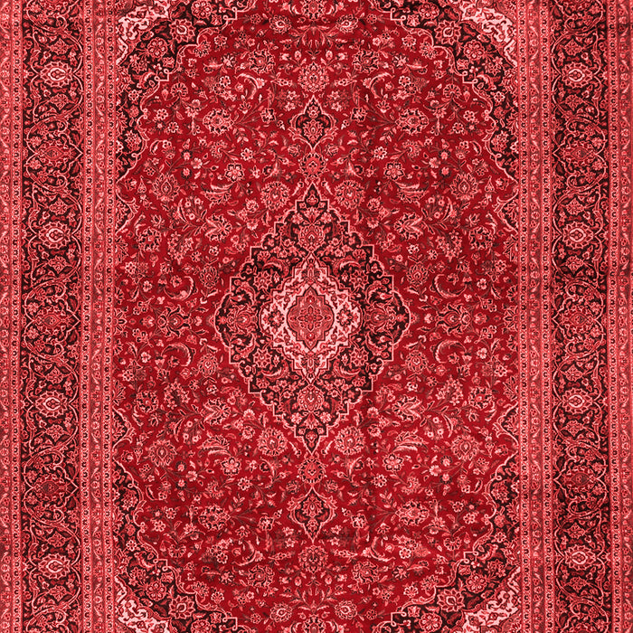Machine Washable Medallion Red Traditional Rug, wshtr2407red