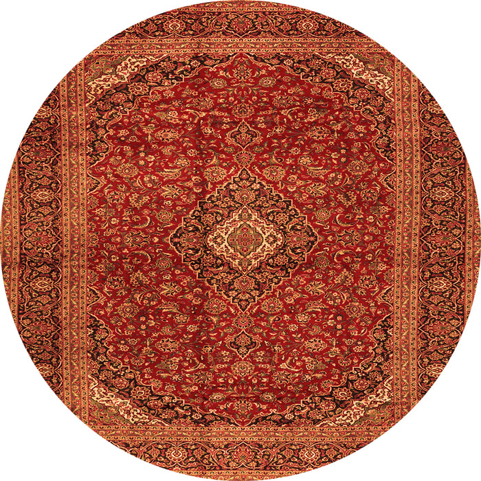 Square Medallion Orange Traditional Rug, tr2407org