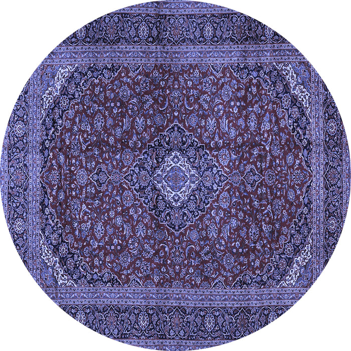 Round Medallion Blue Traditional Rug, tr2407blu