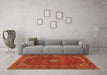 Machine Washable Medallion Orange Traditional Area Rugs in a Living Room, wshtr2407org