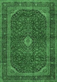 Medallion Emerald Green Traditional Rug, tr2407emgrn