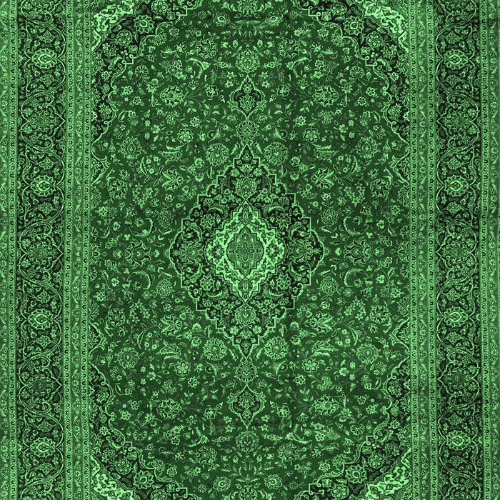 Medallion Emerald Green Traditional Rug, tr2407emgrn