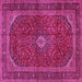 Square Medallion Pink Traditional Rug, tr2407pnk