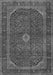 Serging Thickness of Machine Washable Medallion Gray Traditional Rug, wshtr2407gry