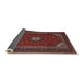 Sideview of Traditional Dark Almond Brown Medallion Rug, tr2408