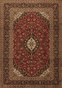 Medallion Brown Traditional Rug, tr2408brn