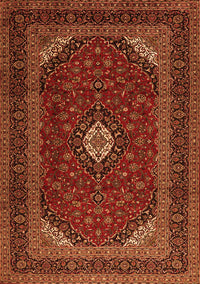 Medallion Orange Traditional Rug, tr2408org