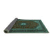 Sideview of Medallion Turquoise Traditional Rug, tr2408turq