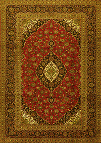 Medallion Yellow Traditional Rug, tr2408yw