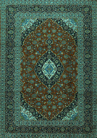 Medallion Turquoise Traditional Rug, tr2408turq