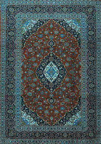 Medallion Light Blue Traditional Rug, tr2408lblu