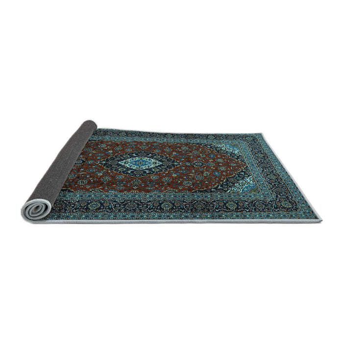 Sideview of Medallion Light Blue Traditional Rug, tr2408lblu
