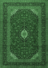 Medallion Emerald Green Traditional Rug, tr2408emgrn