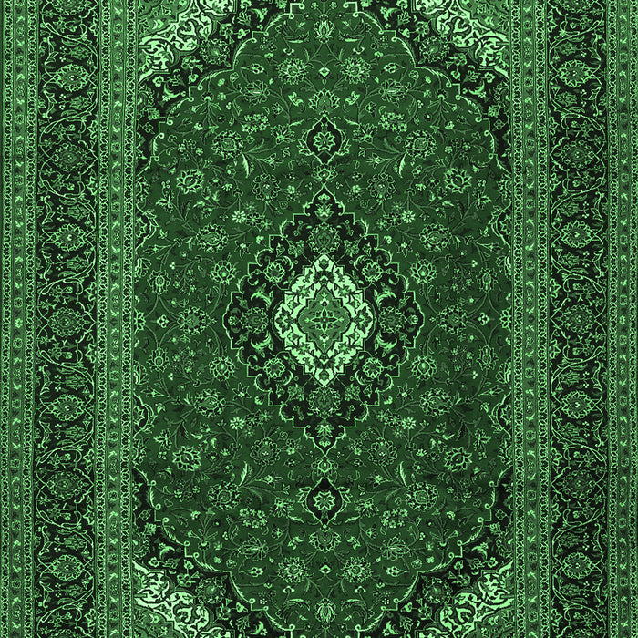Medallion Emerald Green Traditional Rug, tr2408emgrn