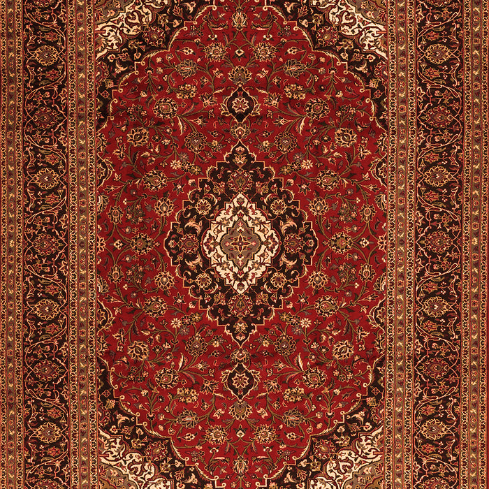 Serging Thickness of Machine Washable Medallion Orange Traditional Area Rugs, wshtr2408org