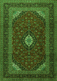 Medallion Green Traditional Rug, tr2408grn