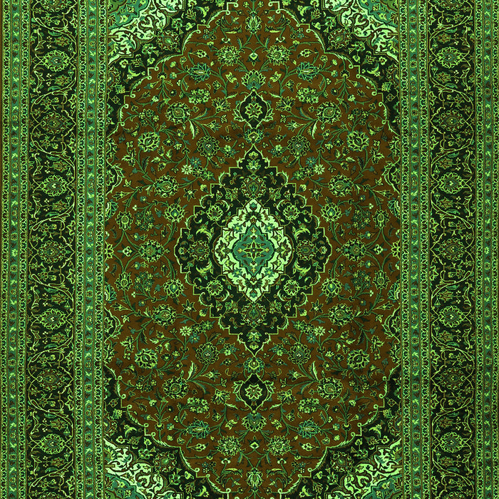 Serging Thickness of Machine Washable Medallion Green Traditional Area Rugs, wshtr2408grn