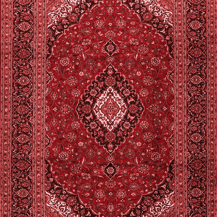 Machine Washable Medallion Red Traditional Rug, wshtr2408red