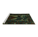 Sideview of Machine Washable Persian Turquoise Traditional Area Rugs, wshtr2409turq