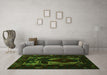 Machine Washable Persian Green Traditional Area Rugs in a Living Room,, wshtr2409grn