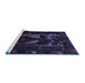 Sideview of Machine Washable Persian Blue Traditional Rug, wshtr2409blu