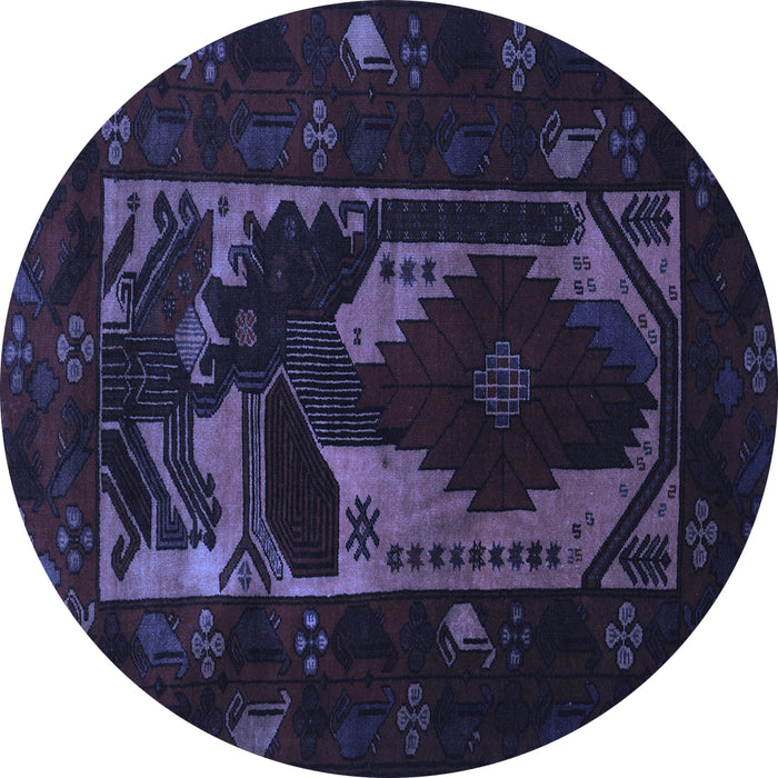 Round Persian Blue Traditional Rug, tr2409blu