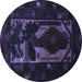 Round Persian Blue Traditional Rug, tr2409blu