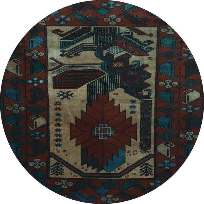 Round Persian Light Blue Traditional Rug, tr2409lblu
