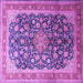 Square Medallion Purple Traditional Rug, tr240pur