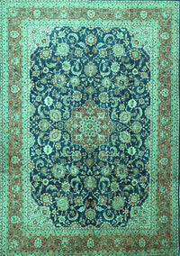 Medallion Turquoise Traditional Rug, tr240turq