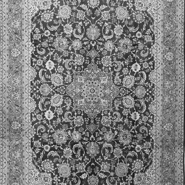 Serging Thickness of Machine Washable Medallion Gray Traditional Rug, wshtr240gry