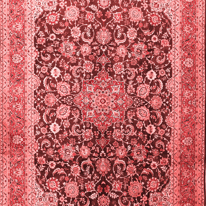 Machine Washable Medallion Red Traditional Rug, wshtr240red
